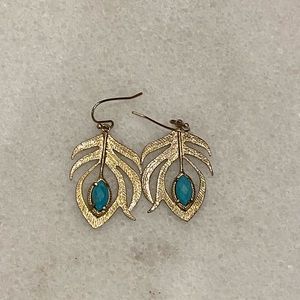 Kendra Scott turquoise feather earrings